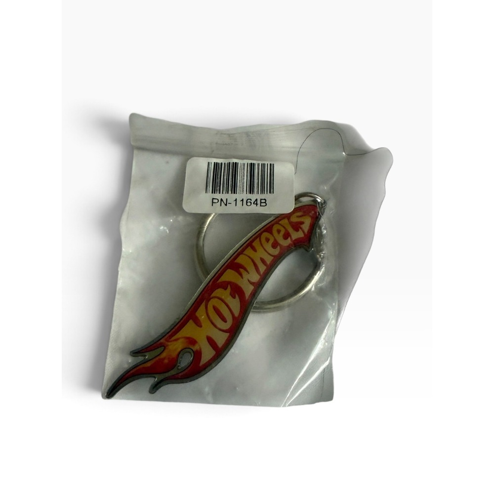 Hot Wheels Flame Logo Metal Keychain Red Yellow Mattel Key Ring PN-1164B New